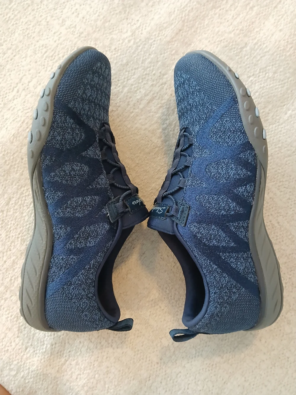 •Skechers• Air-Cooled Memory Foam Relaxed Fit Navy Slip-On Athletic Shoes